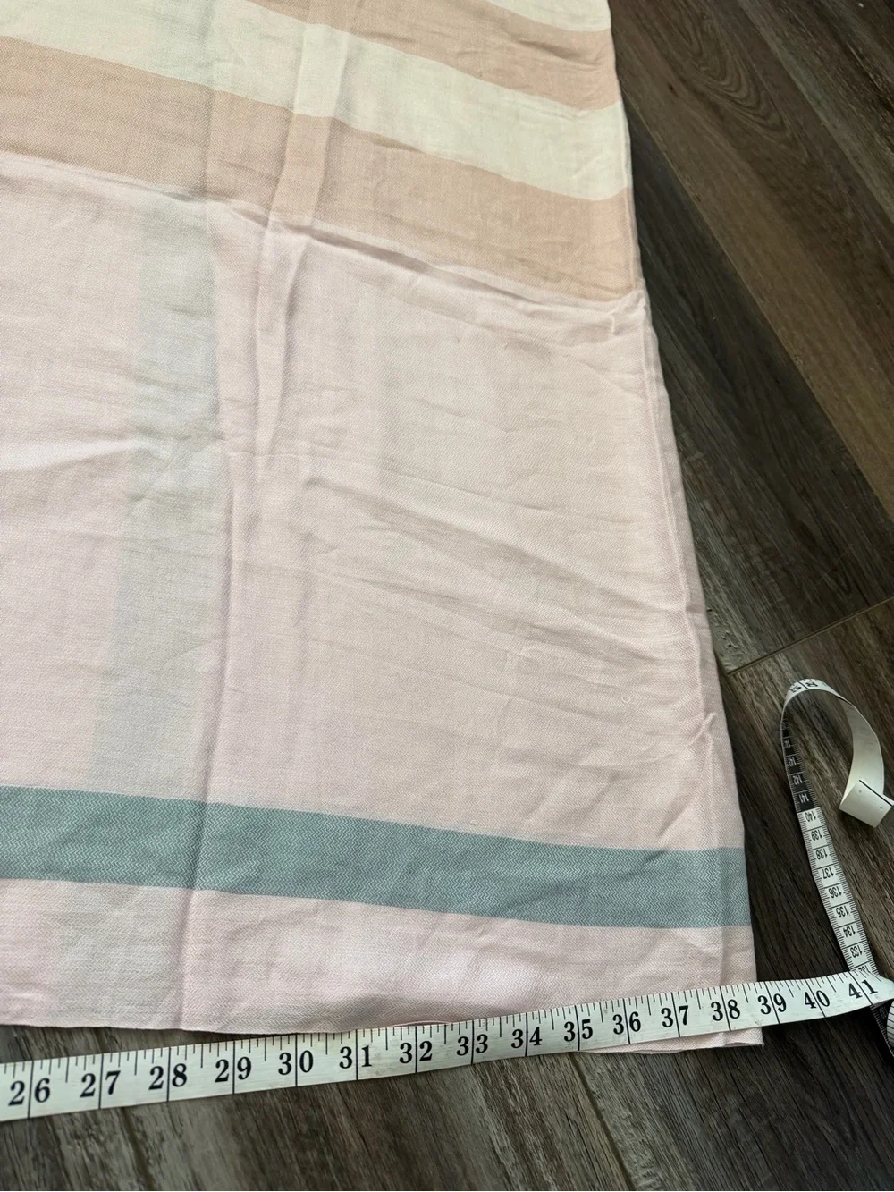 Burberry Light Pink Scarf with Pale Blue Stripe